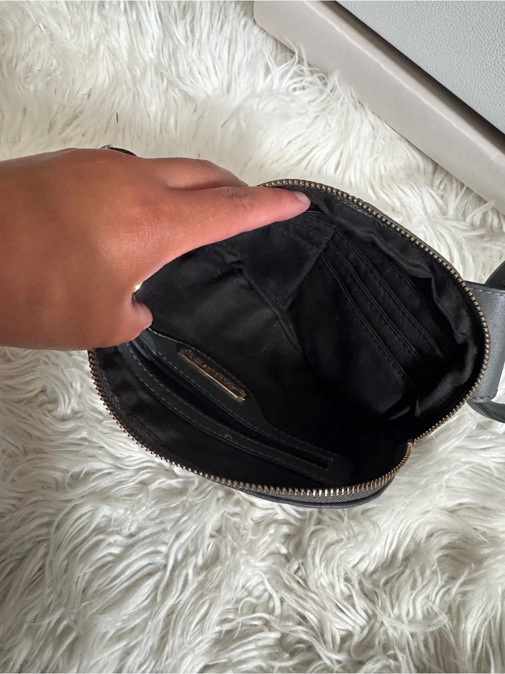 Mia K Collection Simone Wristlet Charcoal Gray Vegan Leather